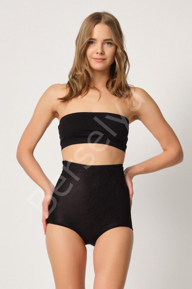 Siyah Mı Emay 2842 Lazer Dantelli Slip Korse