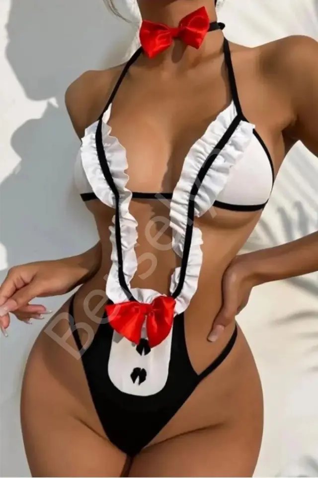 Kırmızı Kurdaleli Gecelik