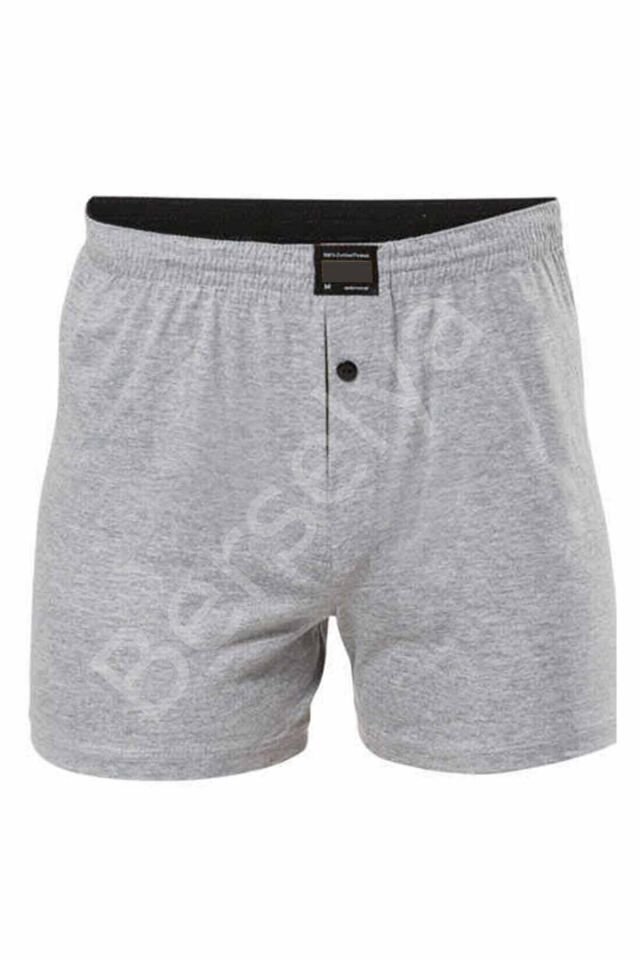 Düğmeli Pamuklu Erkek Penye Boxer Gri - 1146A L