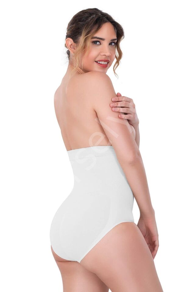 Beyaz Mı Emay 2080 Yüksek Bel Çıtçıtlı Slip Korse