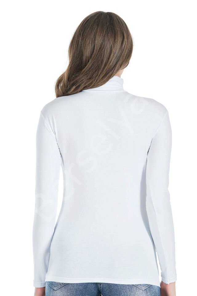 Balıkçı Yaka Uzun Kol Kadın Tişört 245