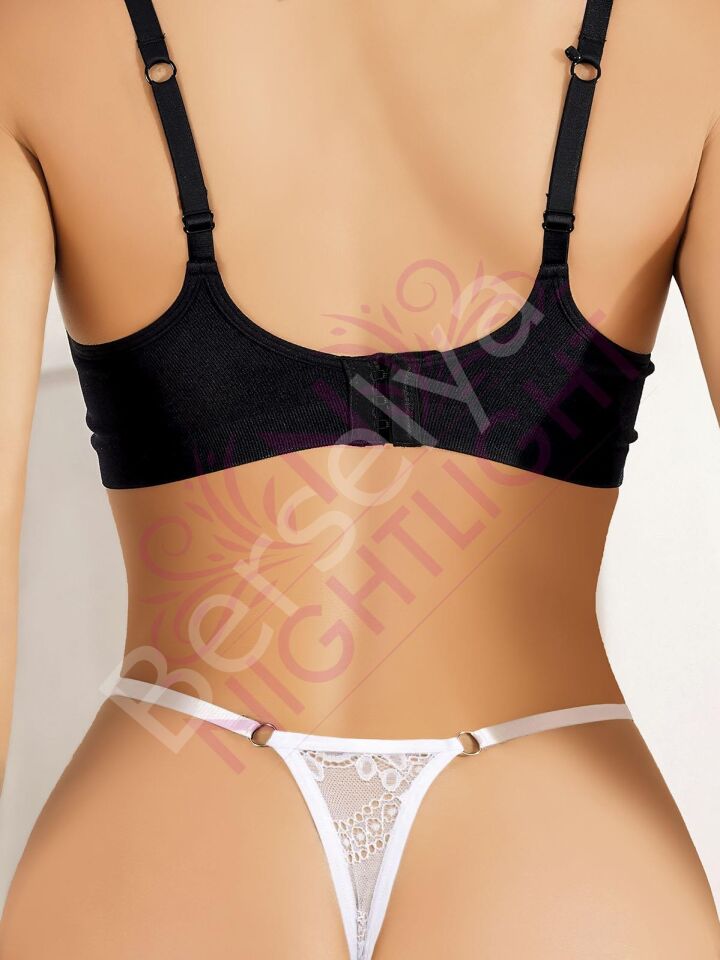 Bacak Bantlı Özel Bölgesi Açık Fantazi Külot