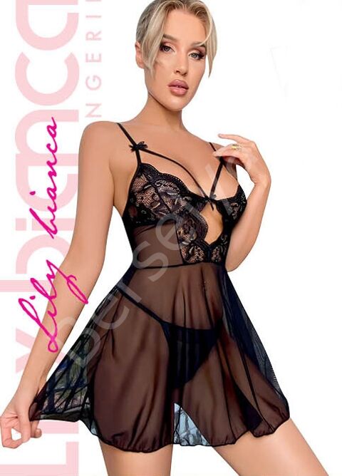 Siyah Fantezi Gecelik Takım  962