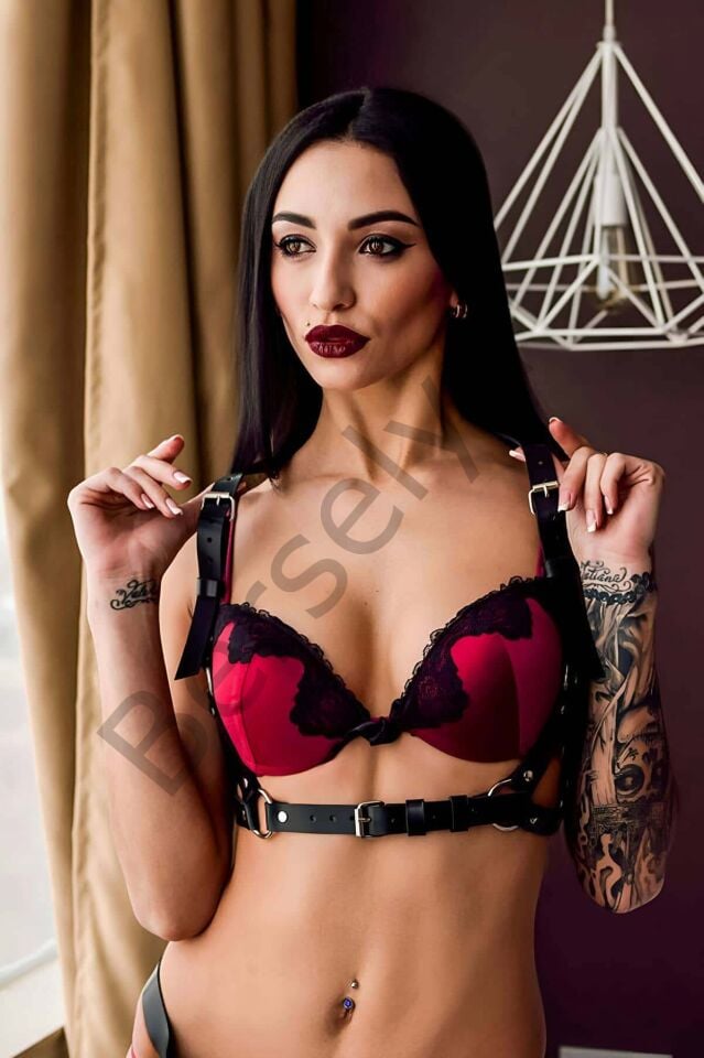 Sırtı Zincir Detaylı Şık Deri Harness - Brf215