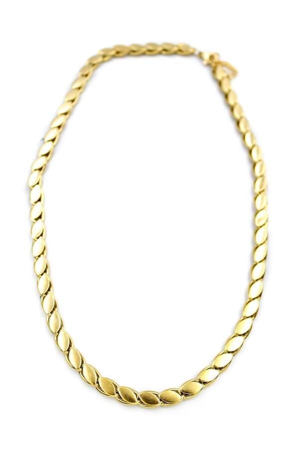 Kalın Kısa Arpa Zincir Kolye - Altın