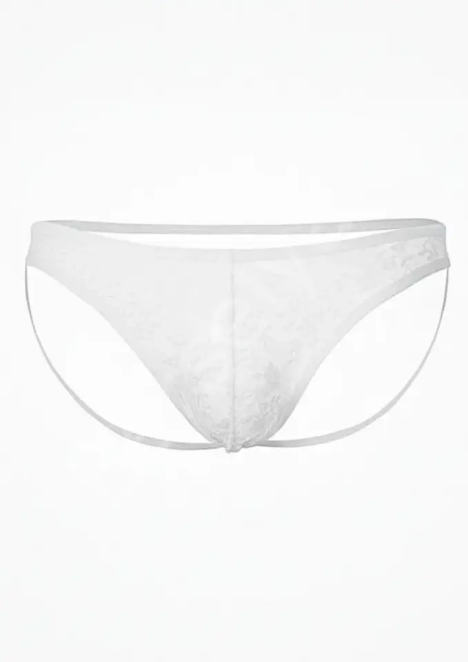 Seksi Dantelli Arkası Açık Seksi Beyaz Erkek Külot