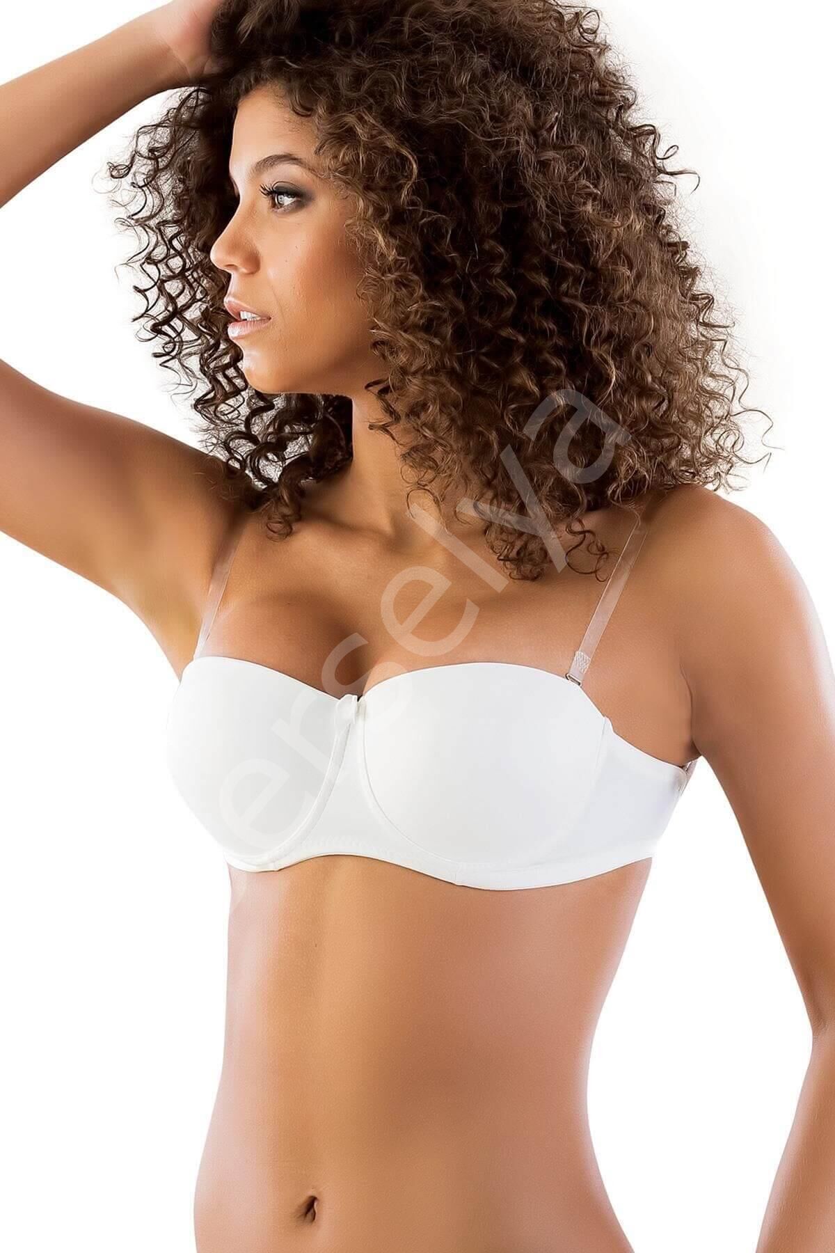 Beyaz Mı Emay 702 Şeffaf Askılı Push-up Sütyen