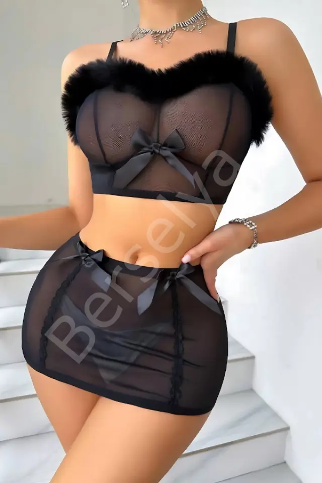 Peluş Detaylı Gecelik