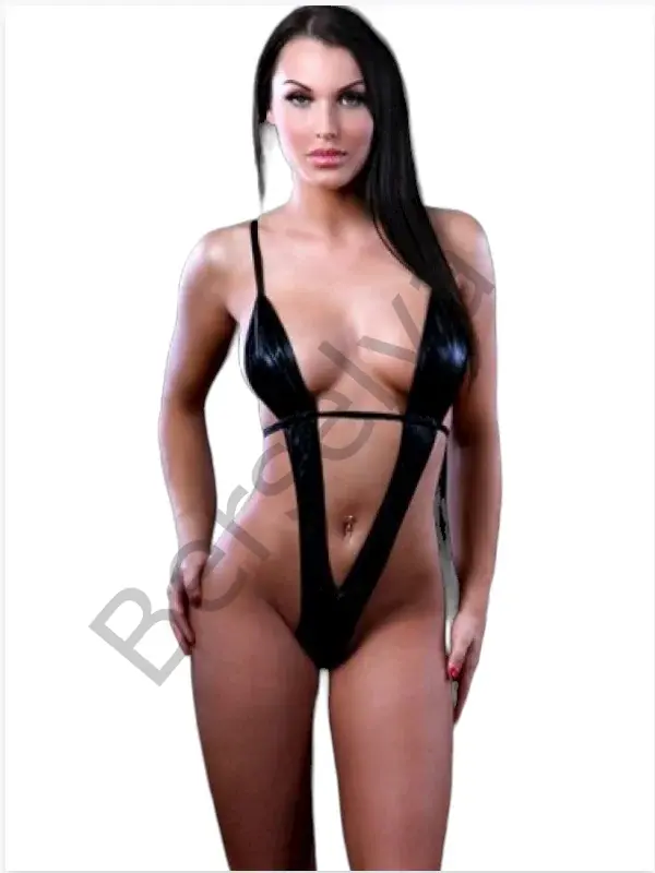 Fantezi Seksi Siyah Saten Gecelik