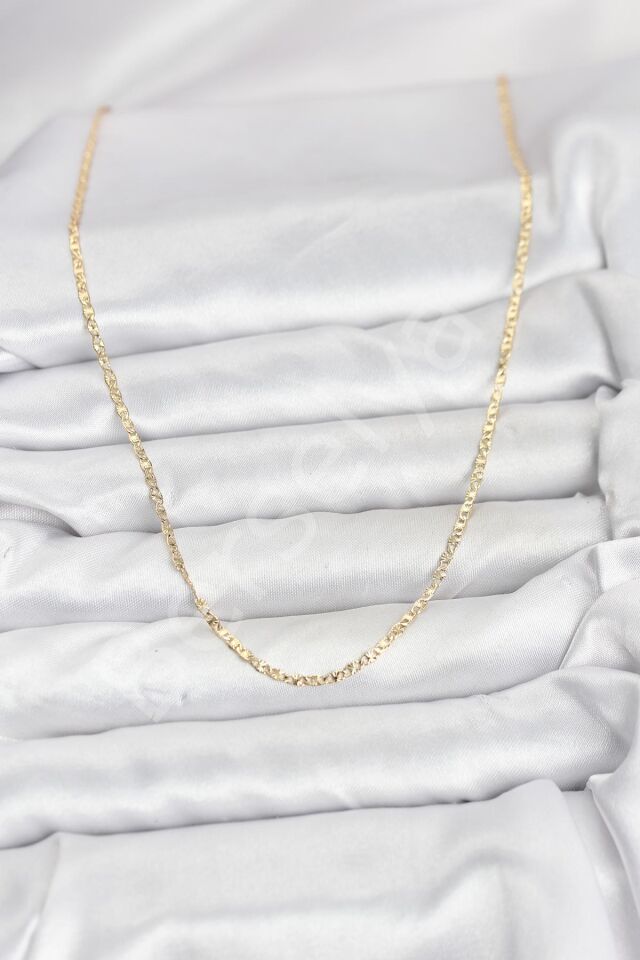 CM 14K Gold Renk Pirinç Lazer Model 60 cm Kadın Kolye