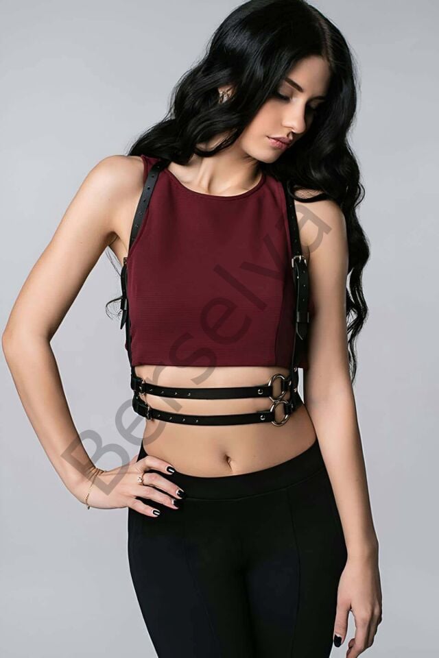 T-shirt Üzeri Seksi Deri Aksesuar - Brf210