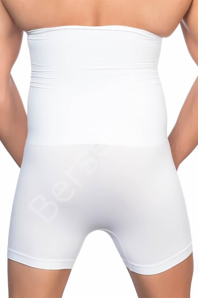 Beyaz Emay E1005 Erkek  Yüksek Bel Double Boxer Korse