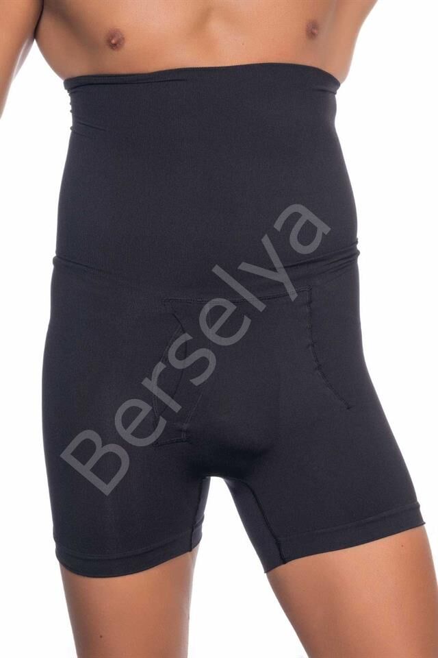 Siyah Emay E1005 Erkek  Yüksek Bel Double Boxer Korse
