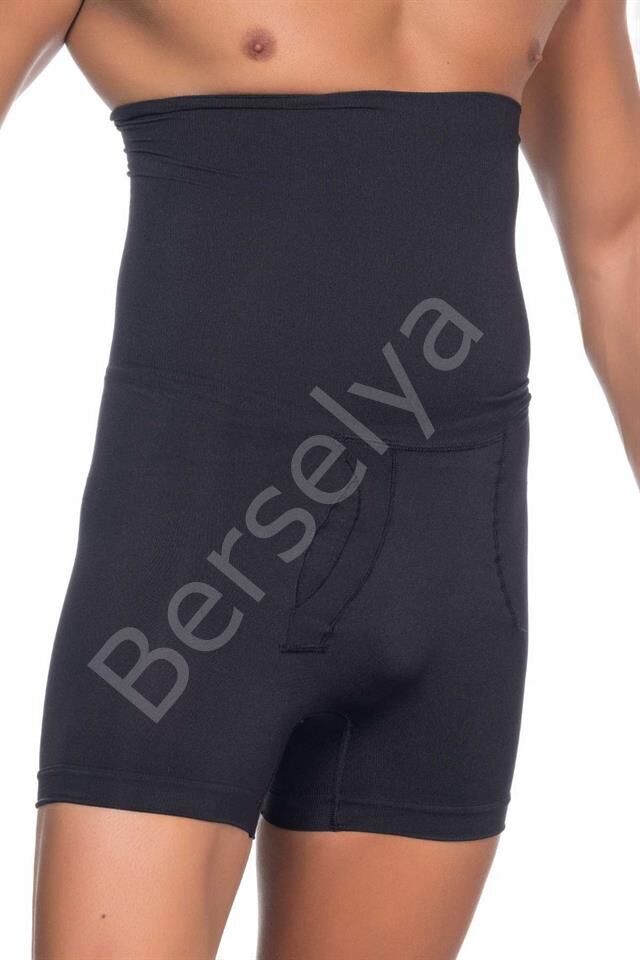 Siyah Emay E1005 Erkek  Yüksek Bel Double Boxer Korse