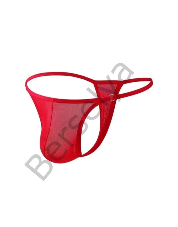 Erkek  Kırmızı Transparan Tanga İç Giyim