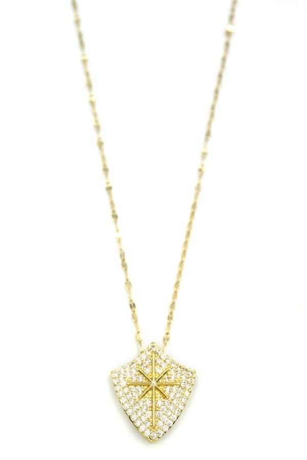 Taşlı Kutup Yıldızı Kolye - Altın