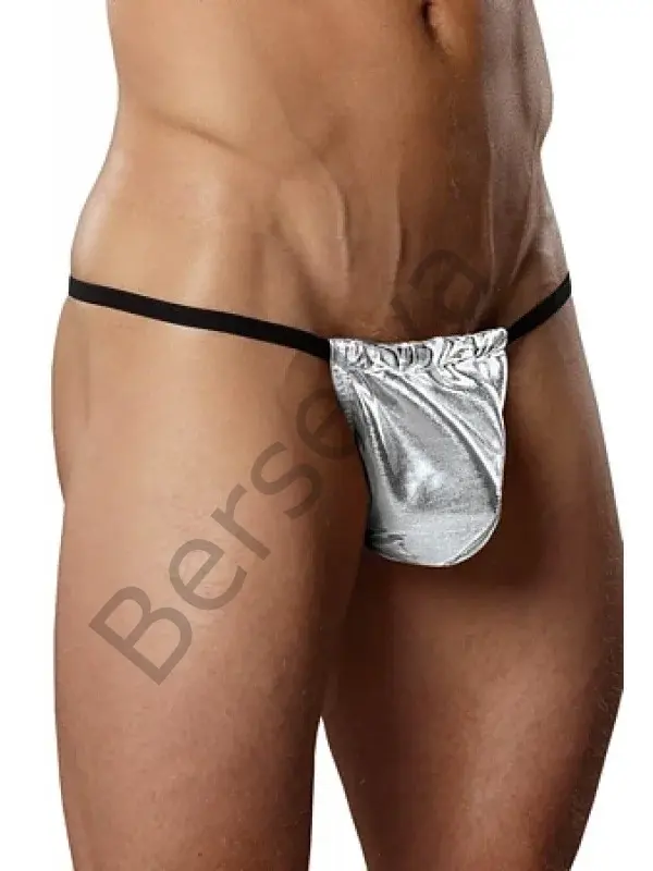 Fantazi Gümüş Renk Lame Erkek String-tanga