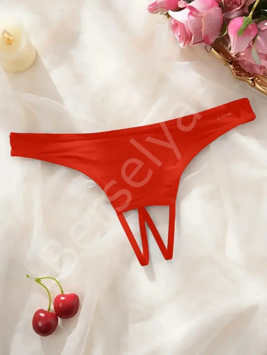 Kadın Kırmızı Ağ Bölgesi Açık Külot