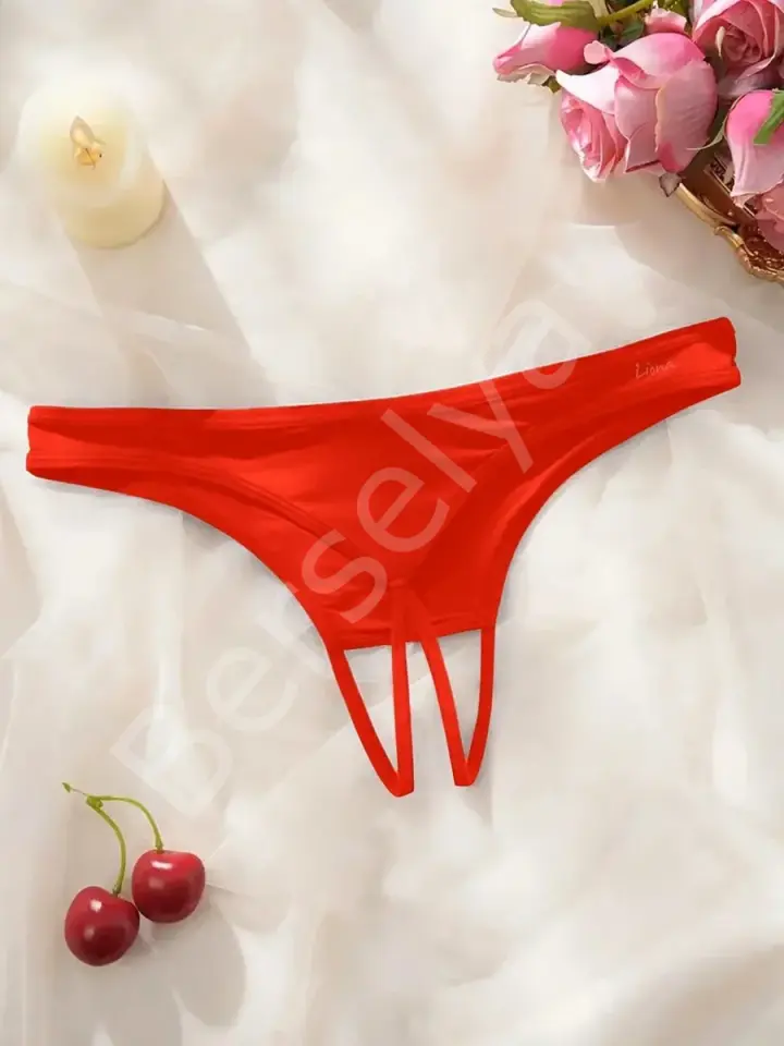 Kadın Kırmızı Ağ Bölgesi Açık Külot