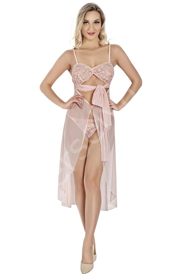 Pudra Dekolteli Gecelik Takım 1800