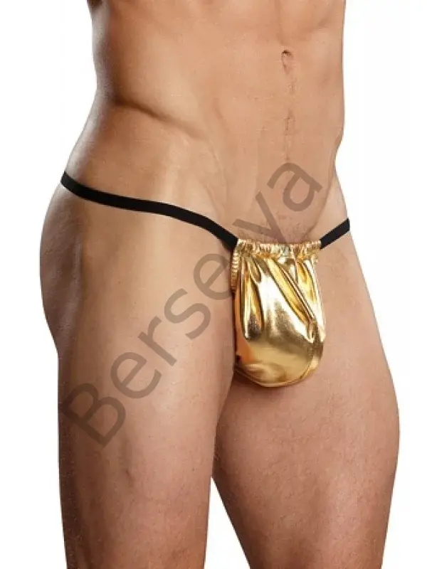 Fantazi Altın Sarısı Lame Erkek String-tanga