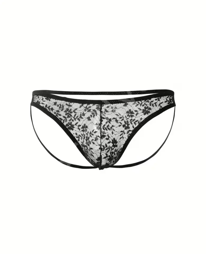 Seksi Dantelli Arkası Açık Seksi Siyah Erkek Külot