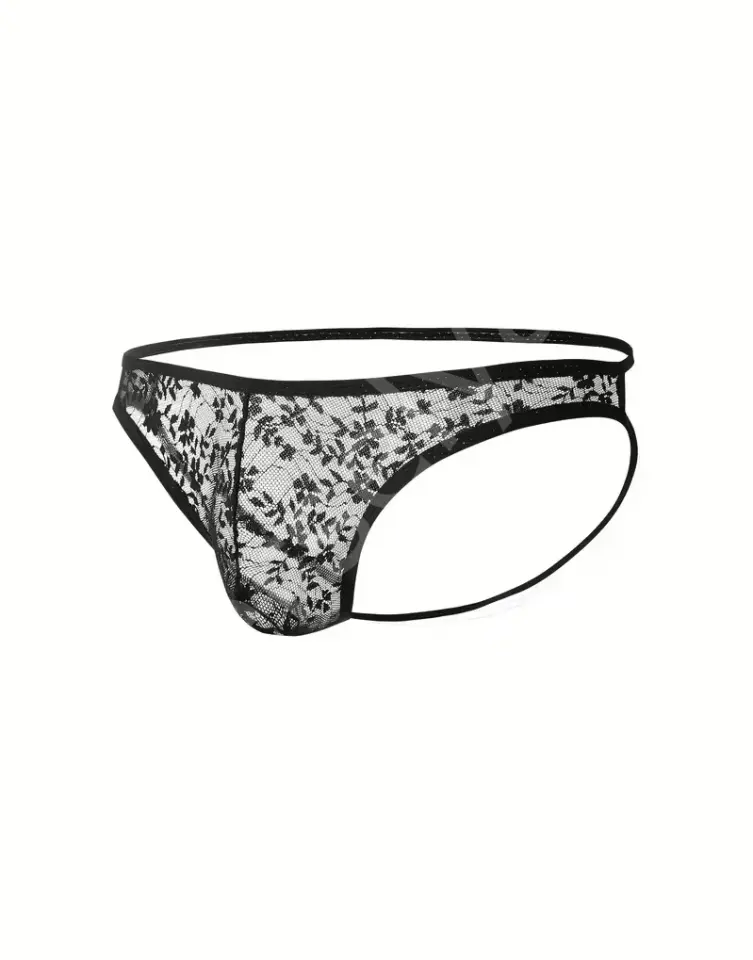 Seksi Dantelli Arkası Açık Seksi Siyah Erkek Külot