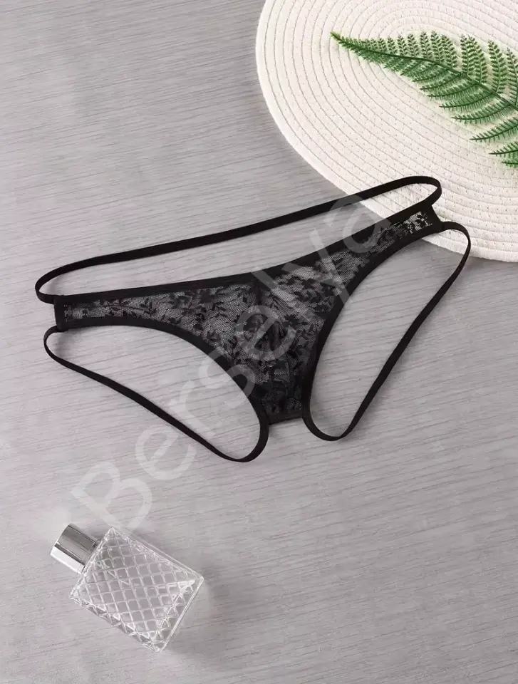 Seksi Dantelli Arkası Açık Seksi Siyah Erkek Külot