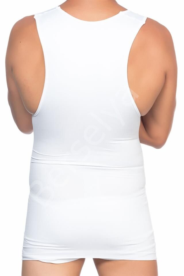 Beyaz Emay E1003 V Yaka Erkek  Korse Atlet