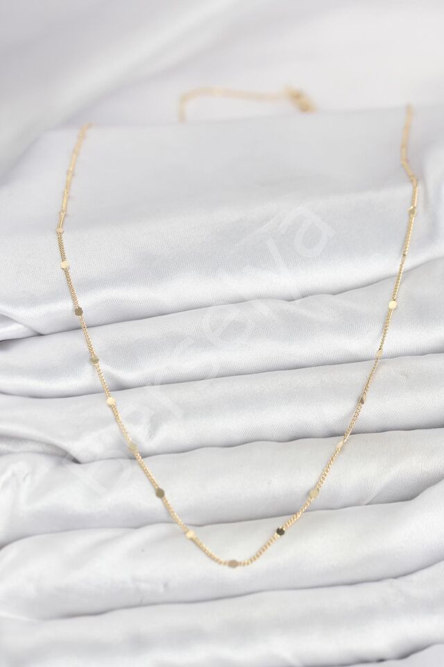 CM 14K Gold Renk Ezme Pul Model 60 cm Kadın Kolye