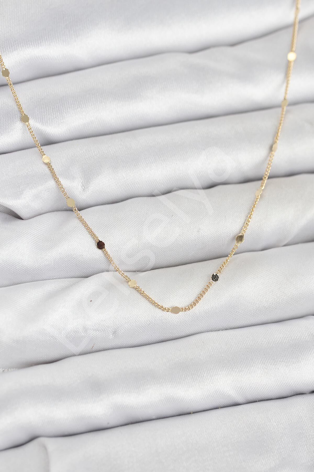 CM 14K Gold Renk Ezme Pul Model 60 cm Kadın Kolye
