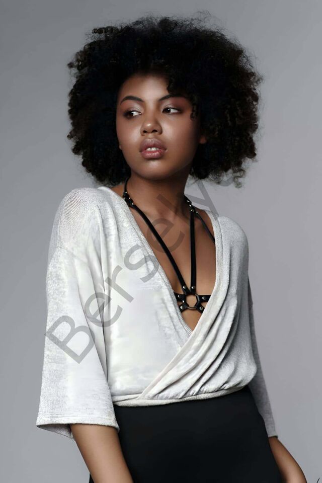 Omuz Göğüs Detaylı Şık Deri Harness - Brf200