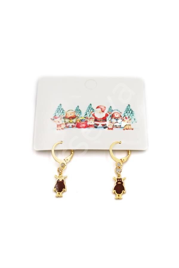 Geyik Yılbaşı Küpe - Altın