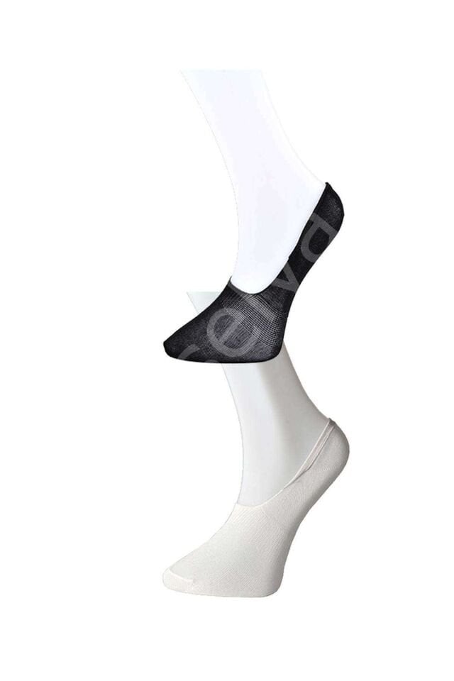 Siyah ve Beyaz Kadın Babet Çorap 6 çift