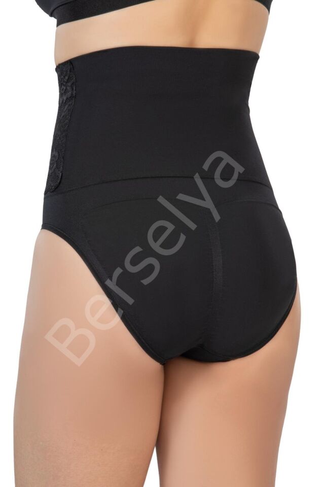 Siyah Mı Emay 2090 Önü Dantelli Yüksek Bel Slip Korse