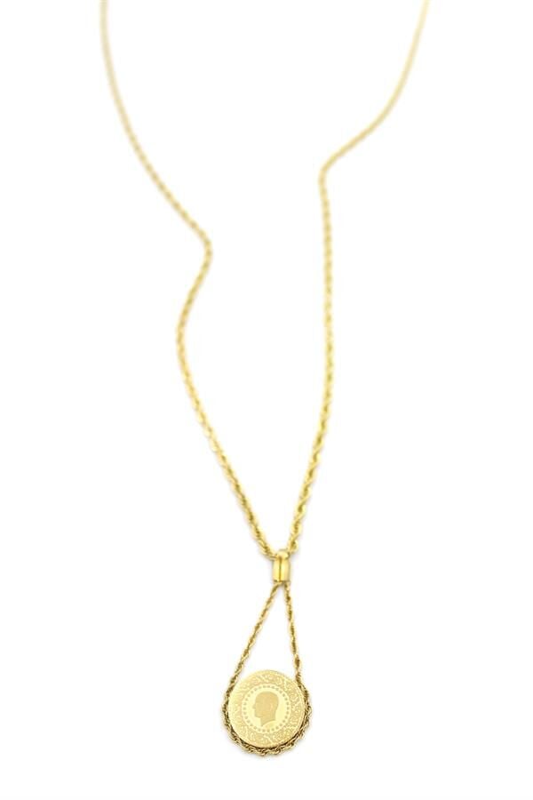 Burgu Zincir Çeyrek Kolye - Altın