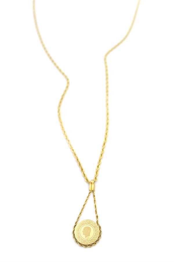 Burgu Zincir Çeyrek Kolye - Altın