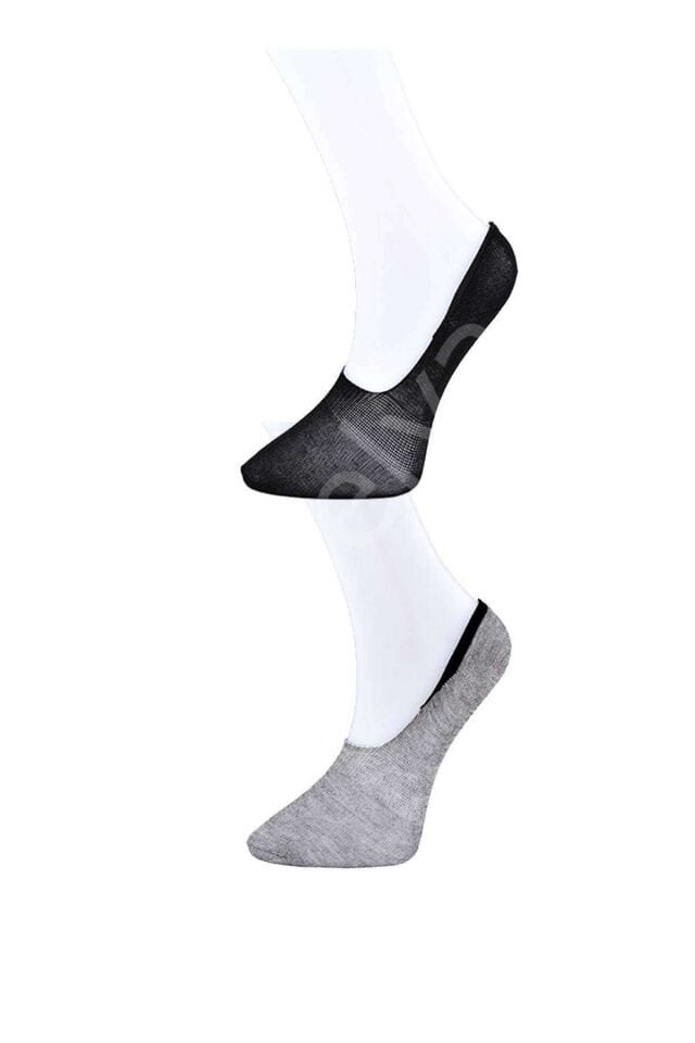 Siyah ve Gri Kadın Babet Çorap 9 çift