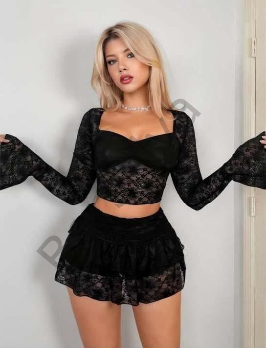 Siyah Dantelli Etekli Fantezi Bolero Bustiyer Takım