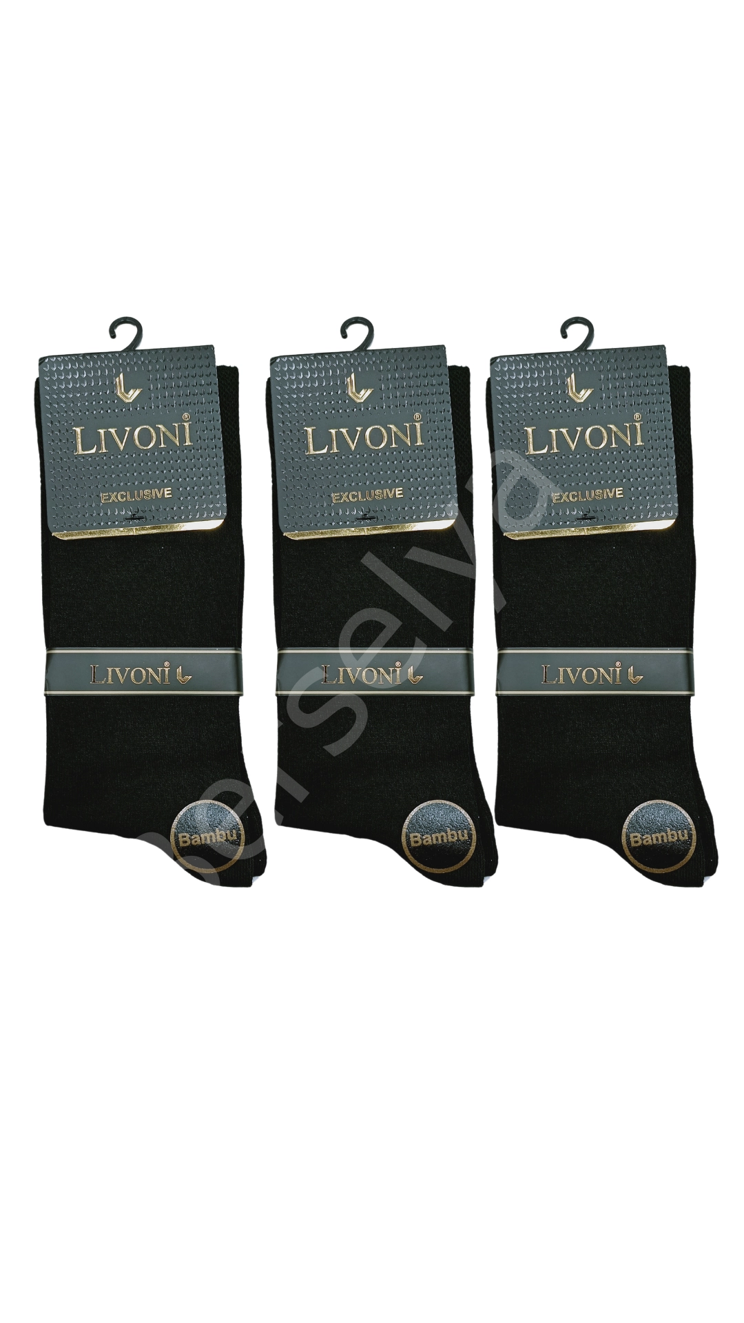 Livoni Dikişsiz Bambu Erkek  Soket Çorap 3 Adet