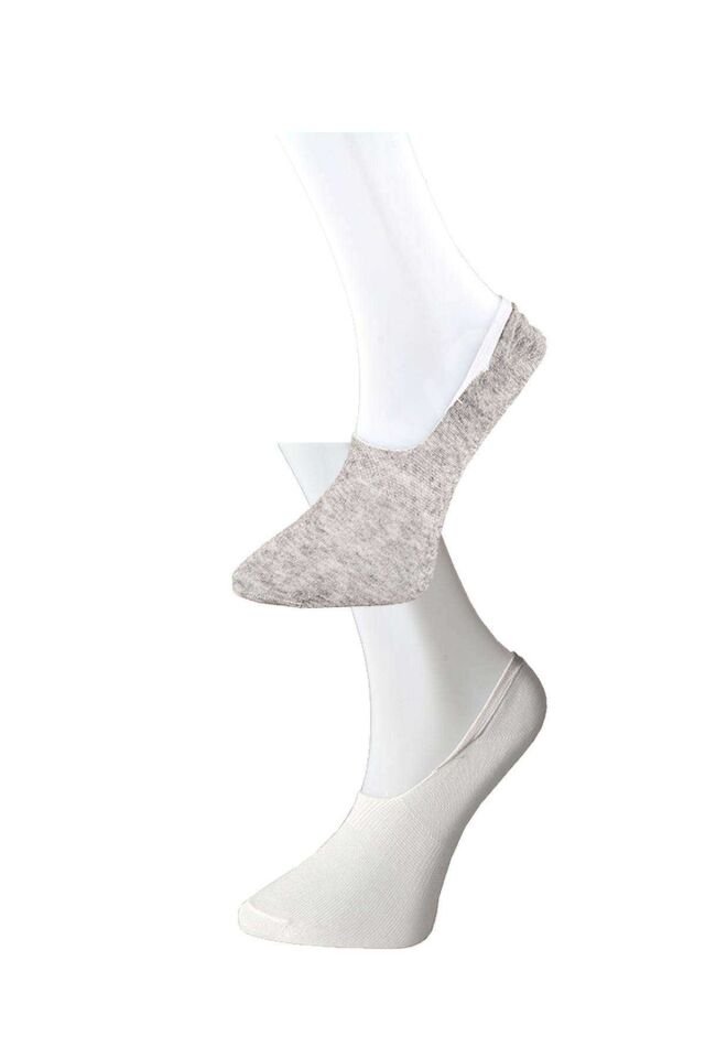 Gri ve Beyaz Erkek Babet Çorap 12 çift 40-44