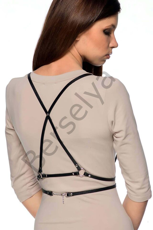 Sırtı Çapraz Detaylı Şık Deri Aksesuar - Brf182