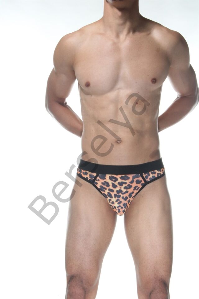 Leopar Desenli Erkek  Tangası