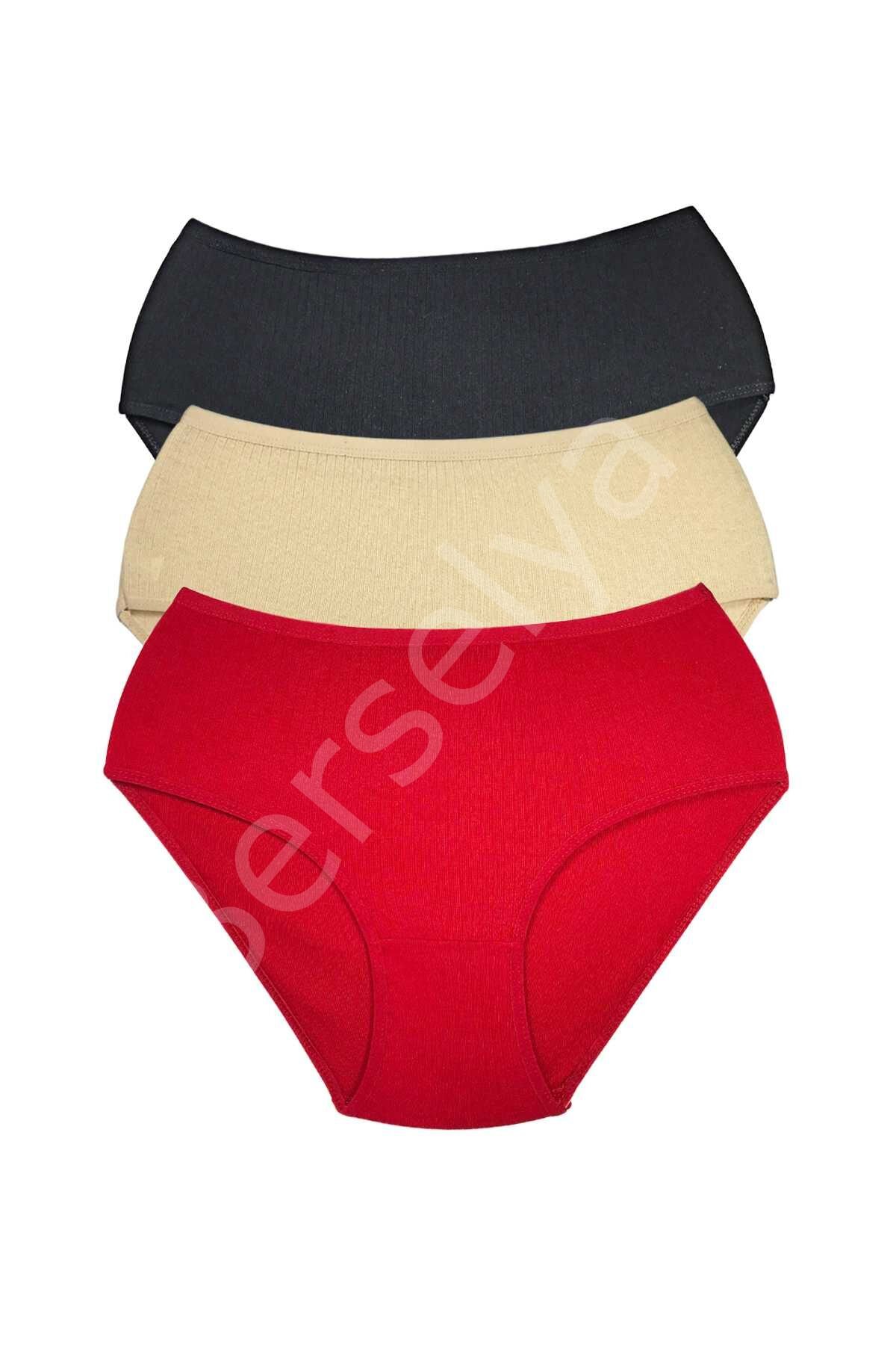 3 Adet Kadın Yüksek Bel Ribana Bato Külot S027