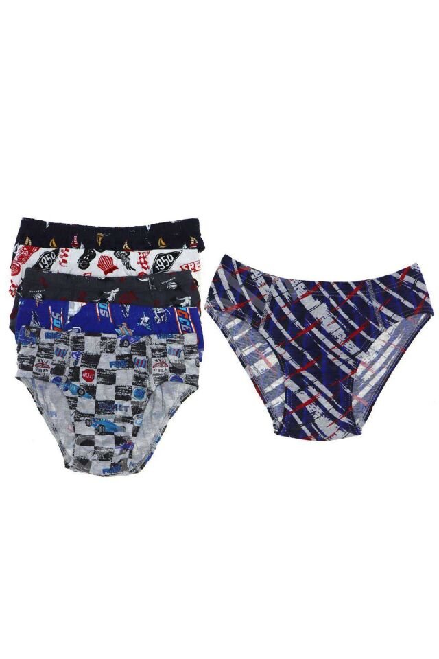 6 adet Desenli Erkek Çocuk Slip 504 3-4 YAŞ