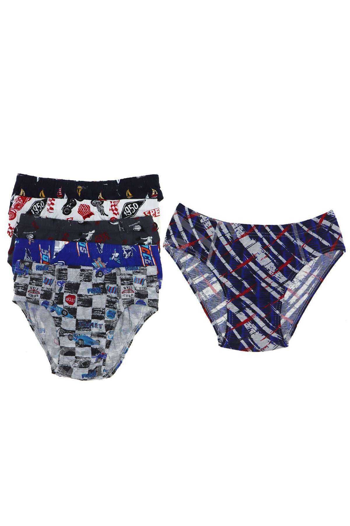 6 adet Desenli Erkek Çocuk Slip 504 5-6 YAŞ