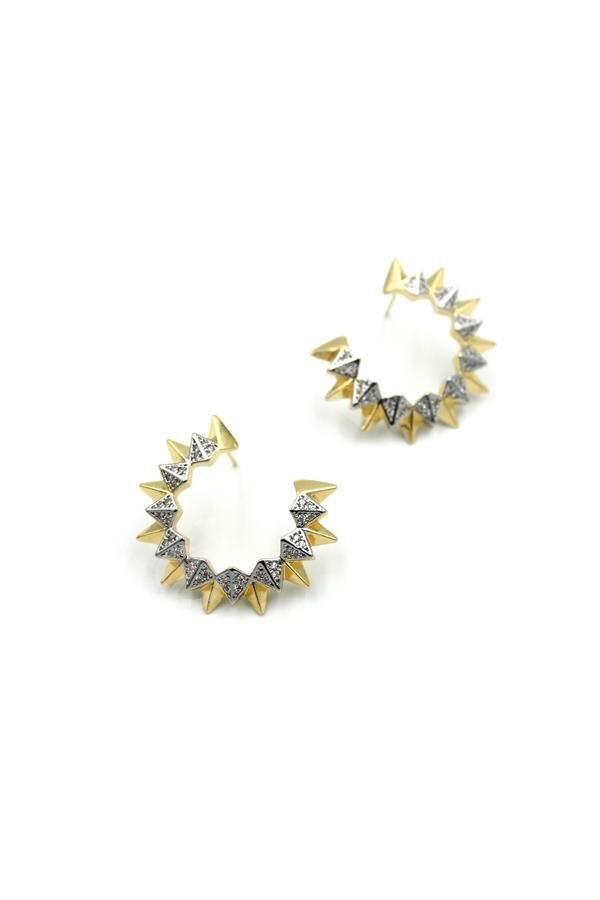 Taşlı Küpe - Altın