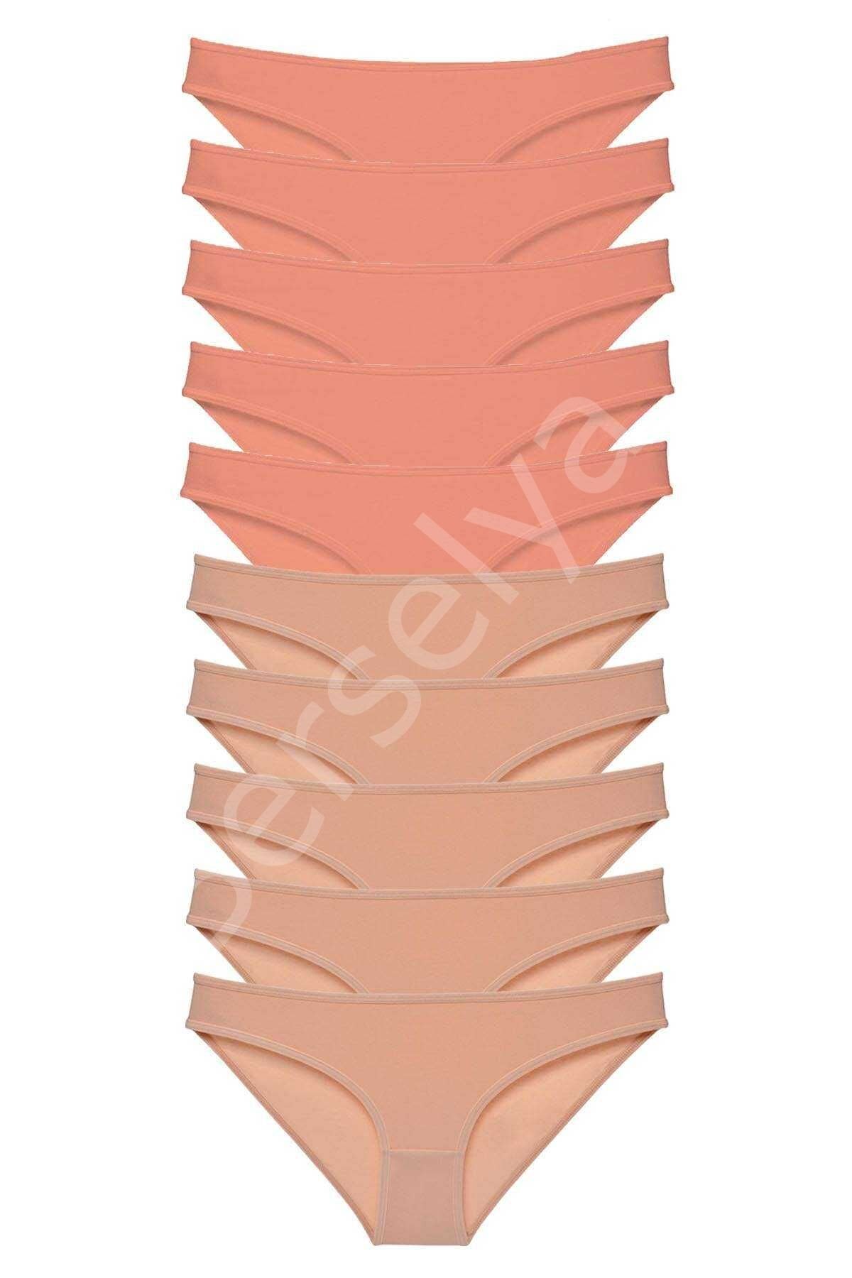 10 adet Süper Eko Set Likralı Kadın Slip Külot Pudra Ten