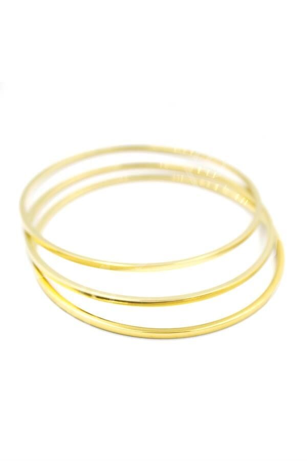 3'lü Ajda Bilezik - 65mm - Altın