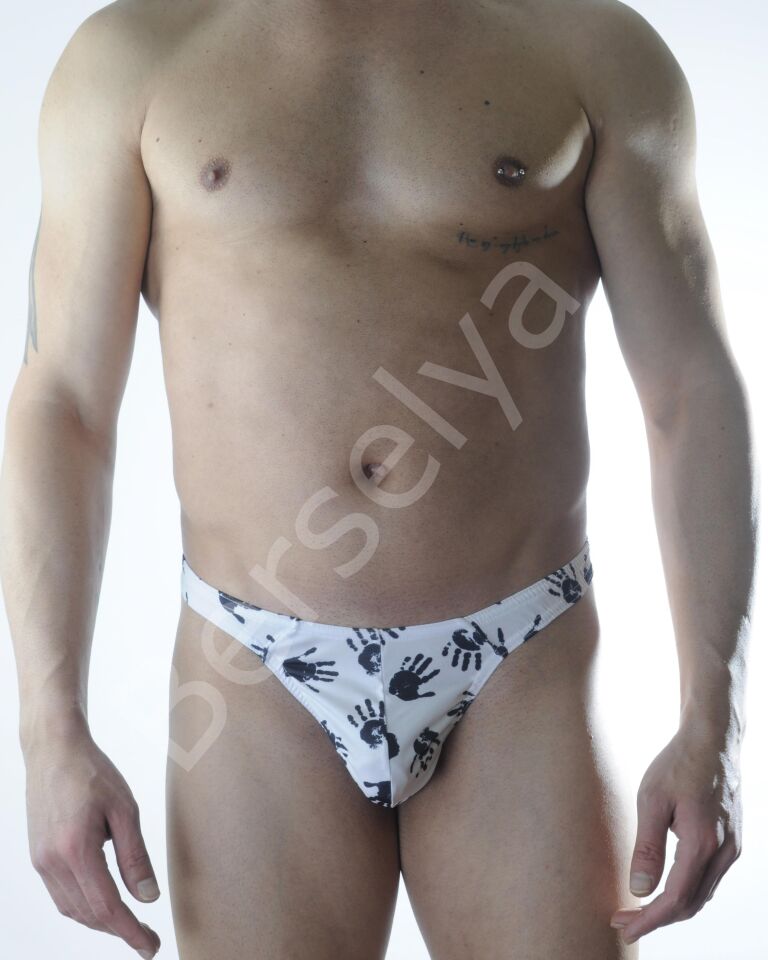 Erkek El Desenli Tanga İç Çamaşırı